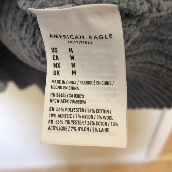 American Eagle Blue Slouchy Knit Mock Neck Sweater - Picture 7 of 8
